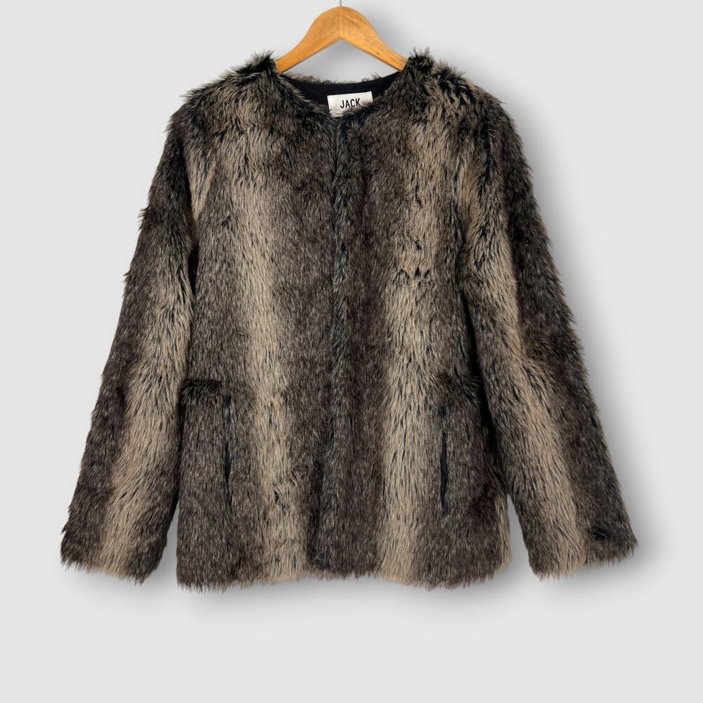 Jack by BB Dakota Faux Fur Coat Brown Size Small / Medium